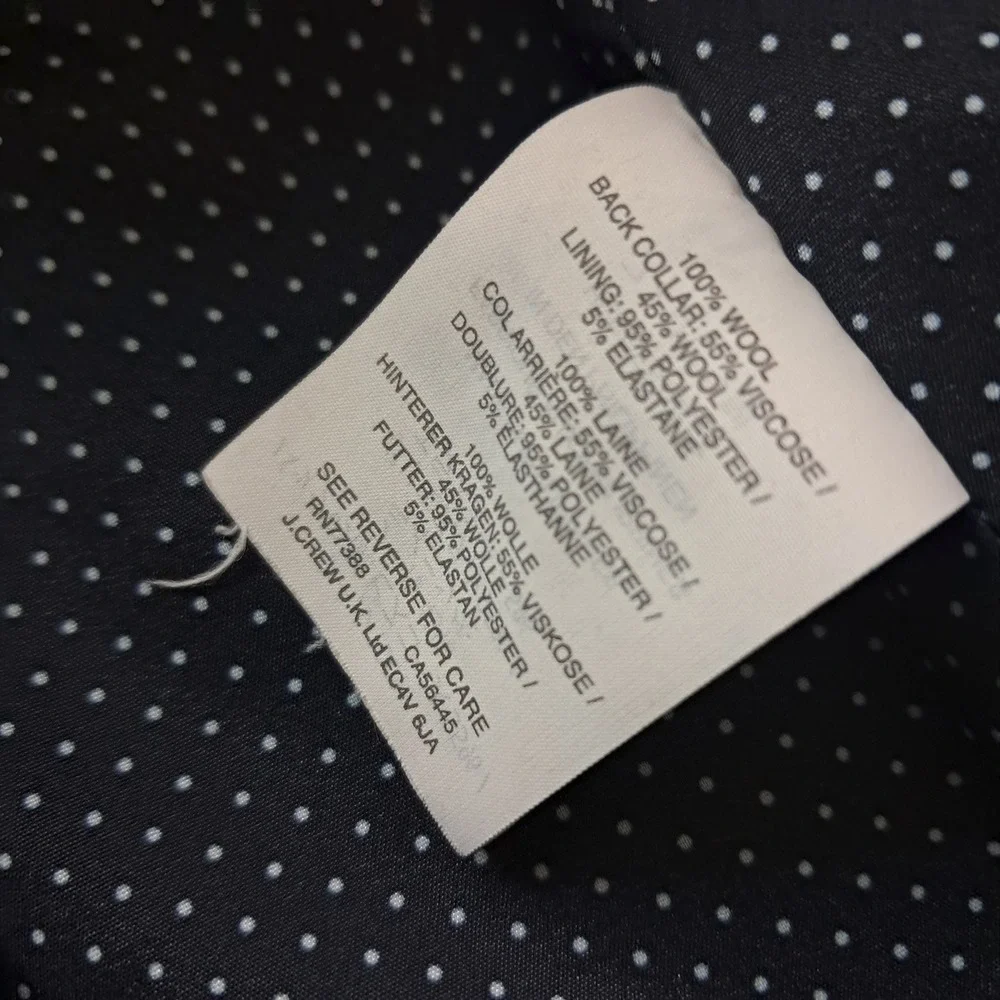 J. Crew Tuxedo Blazer Womens 12 Black Shawl Collar Wool Blend Formal Classic
